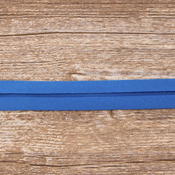 Косая бейка хлопок/полиэстер 20 мм, 25 м, цвет 42, голубой темный. Арт 6120-20мм-42            