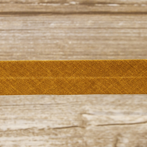 Косая бейка хлопок/полиэстер 20 мм, 25 м, цвет 104, кофейный. Арт 6120-20мм-104           