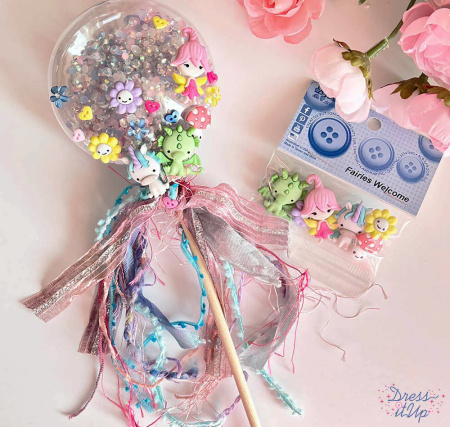 Набор пуговиц и/или декоративных элементов "Феи, Добро Пожаловать". Арт 9358