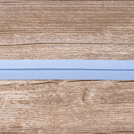 Косая бейка хлопок/полиэстер 20 мм, 25 м, цвет 65, серо-голубой. Арт 6120-20мм-65            