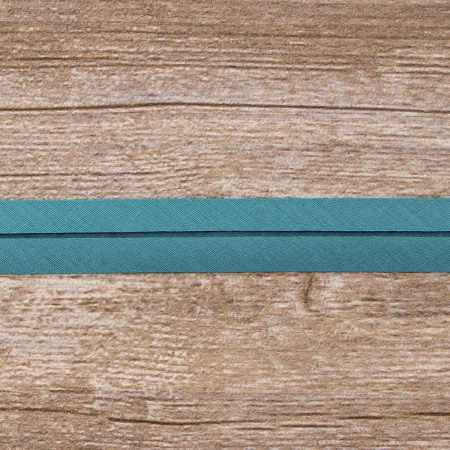 Косая бейка хлопок/полиэстер 20 мм, 25 м, цвет 55, малахитовый. Арт 6120-20мм-55            