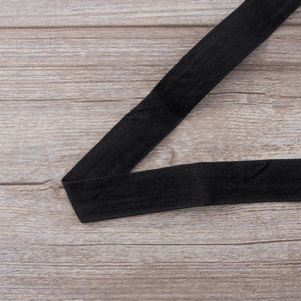 Тесьма киперная хлопковая на блистере SAFISA, 25 мм, 2 м , цвет 01, черный. Арт P00260C-25мм-01         