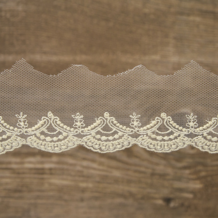 Кружево-вышивка на тюле, 22 мм, 14,6 м. Арт 41703/02
