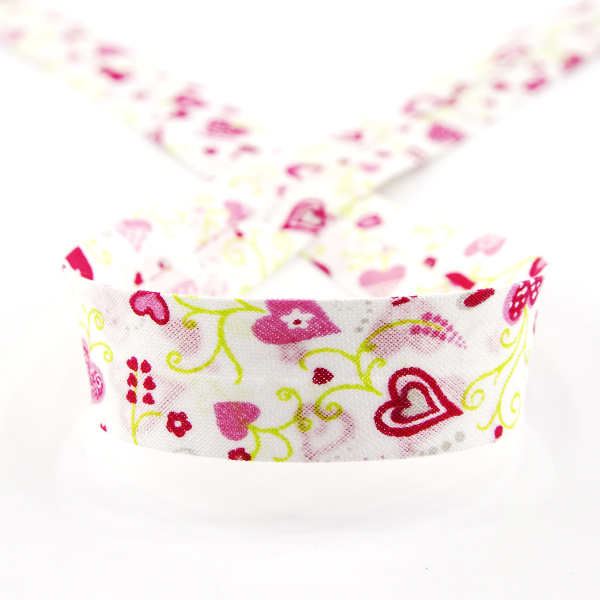 Косая бейка с рисунком SAFISA арт. 6518, 20 мм, 20 м, цвет 02. Арт 6518-20мм-02