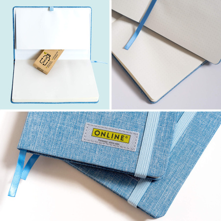 Скетчбук "Bullet Journal" с разметкой, размер А5, 96 листов, 80г/м2, обложка с голубой текстурой. Арт 04071/6