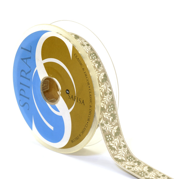 Лента из тканого жаккарда SAFISA, 25 мм, 15 м, цвет 03. Арт 9254-25мм-03