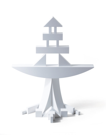 Конструктор BAUHAUS "Bauspiel" 14+, дизайн 1977 года, натуральное дерево, цвет белый, 22 детали. Арт 9412.1