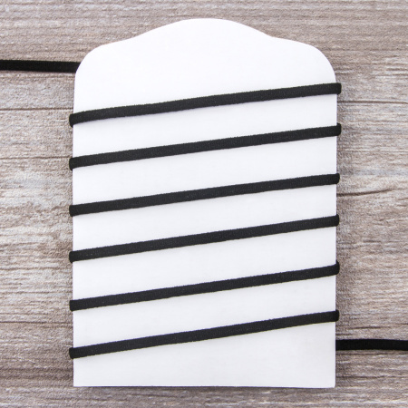 Резинка шляпная SAFISA, 3 мм, цвет 01, черный. Арт 4783-3мм-01         