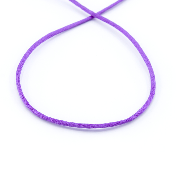 Шнур атласный SAFISA 2 мм, 25 м, цвет 39, фиолетовый. Арт 462-39                  
