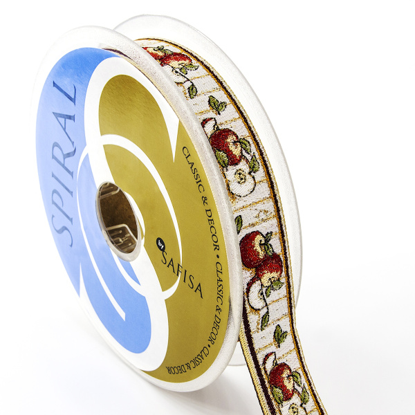 Лента жаккард SAFISA, 25 мм, 15 м, цвет 02. Арт 9217-25мм-02