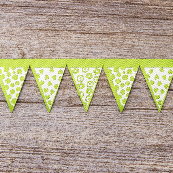 Лента жаккард "Флажки" SAFISA, 36 мм, 15 м, цвет 03. Арт 9201-36мм-03