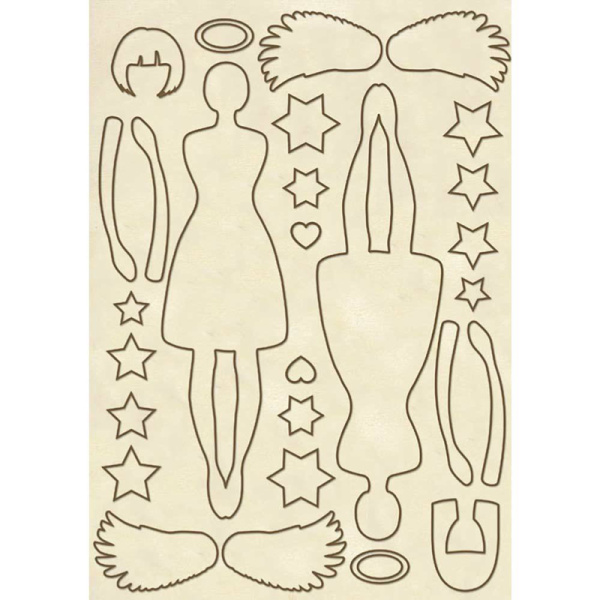 Набор высеченных декоративных элементов "Ангел". Арт KLSP040