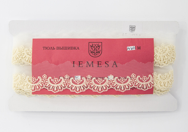 Кружево-вышивка на тюле, 22 мм, 14,6 м. Арт 41686/02