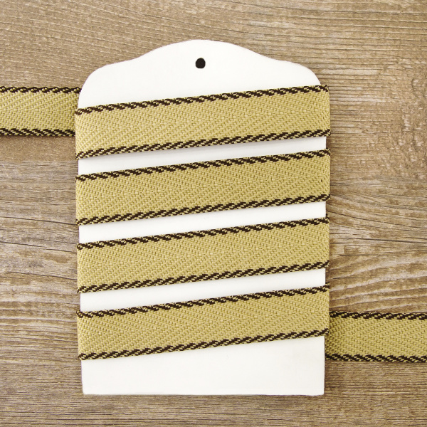 Тесьма ременная (стропа) PEGA небелёная с серыми краями, 20 мм. Арт 836790120DT007  