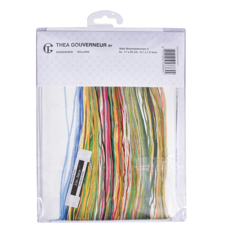 Набор для вышивания "Шесть цветочных мотивов", канва лён 36 ct. Арт 3084                    