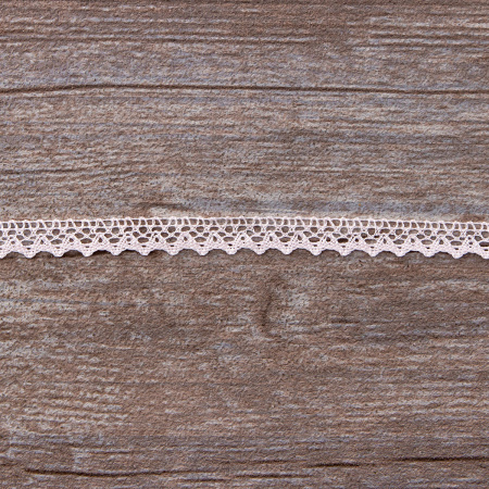 Мерсеризованное хлопковое кружево, 8 мм, цвет светло-розовый. Арт 2062/06