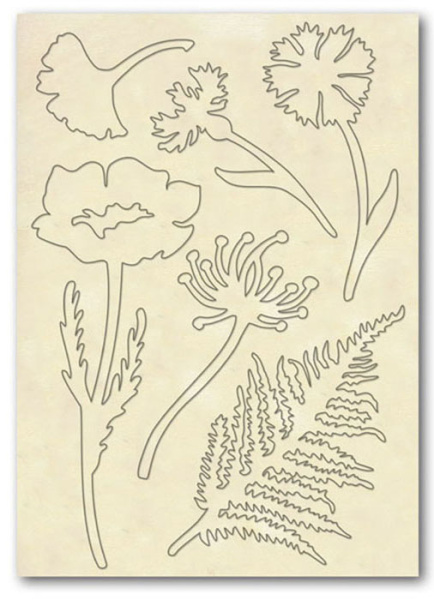 Набор высеченных декоративных элементов "Гербарий". Арт KLSP031