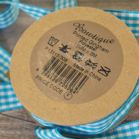 Лента с рисунком на картонной катушке "Клетка", цвет тёмно-зелёный. Арт R13115/308