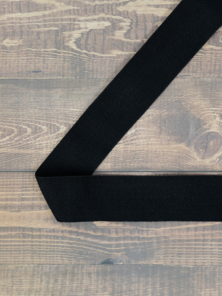 Тесьма киперная SAFISA, 40 мм, 25 м, цвет 01, черный. Арт 0270-40мм-01