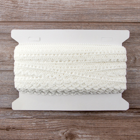 Кружево мерсеризованное эластичное, 25 мм, цвет белый. Арт E003/01                 