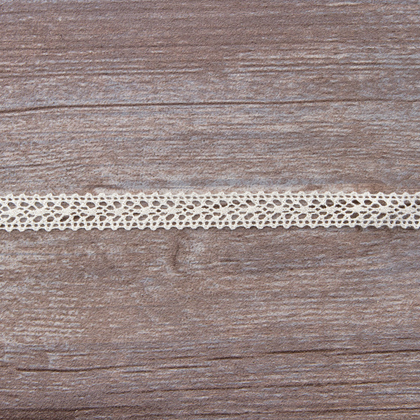 Мерсеризованное хлопковое кружево, 16 мм, шампань. Арт 2097/72