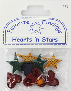 Пуговицы Favorite Findings "Звезды и сердца". Арт 550000471                