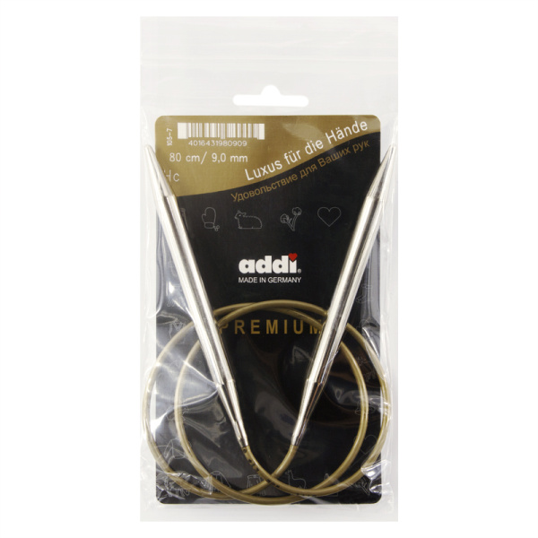 Спицы, круговые, супергладкие, addiClassic №9, 80 см. Арт 105-7/9-80