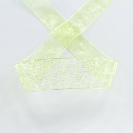 Лента органза SAFISA мини-рулон, 25 мм, 2,5 м, цвет 25, зеленый. Арт P00520-25мм-25          