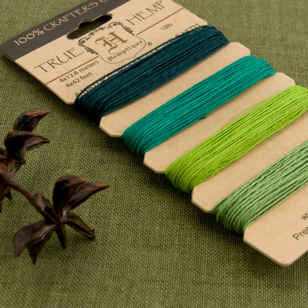 Шнуры на блистере HEMPTIQUE #10 - 0,5 мм, 4 цвета по 12,8 м. Арт HC10SOE                 