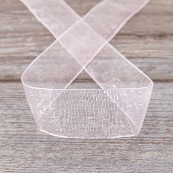 Лента органза SAFISA мини-рулон, 25 мм, 2,5 м, цвет 05, розовый. Арт P00520-25мм-05          