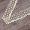 Мерсеризованное хлопковое кружево, 30 мм, цвет белый с бежевым. Арт 2021/Z1
