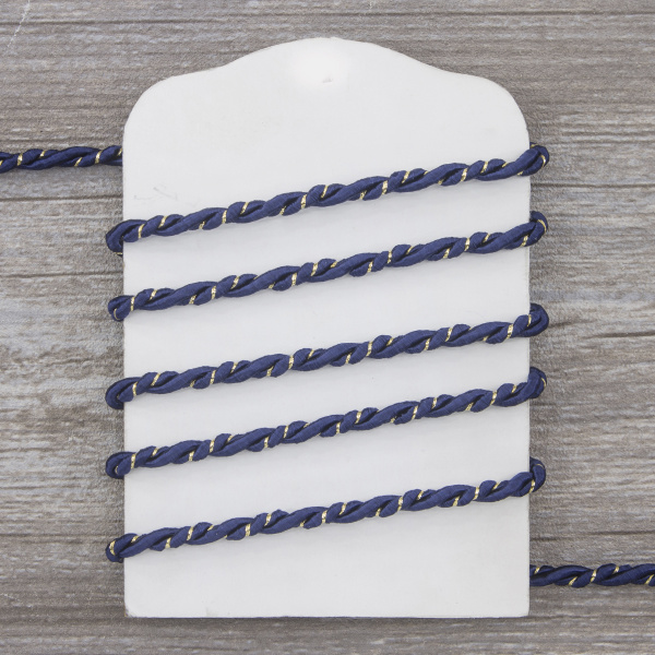 Шнур витой PEGA, тёмно-синий, 5 мм. Арт 845219850DA701          