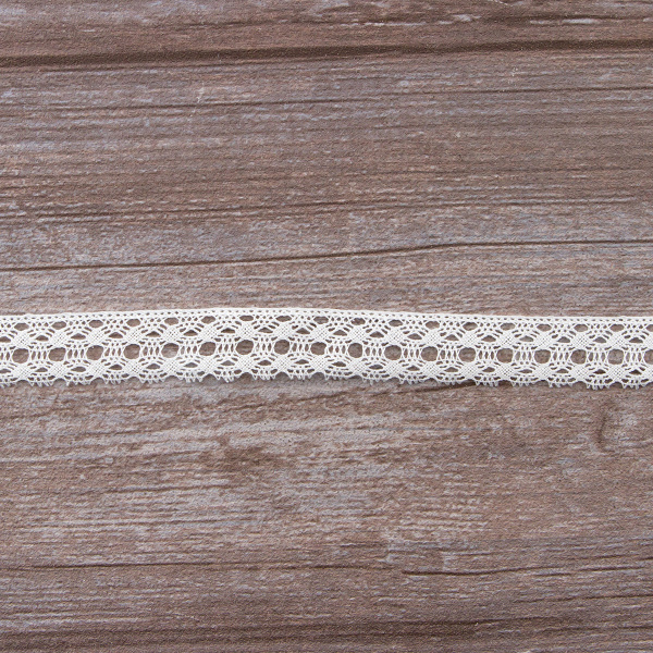 Мерсеризованное хлопковое кружево, 24 мм, белый. Арт 2128/01