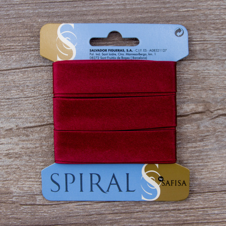 Косая бейка атласная  на блистере SAFISA, 20 мм, 2,5 м, цвет 30, бордо. Арт P06260-20мм-30          