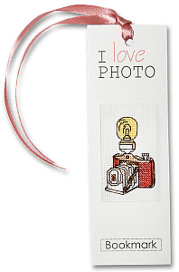 Набор для изготовления закладки с вышитым элементом "I Love Photo"