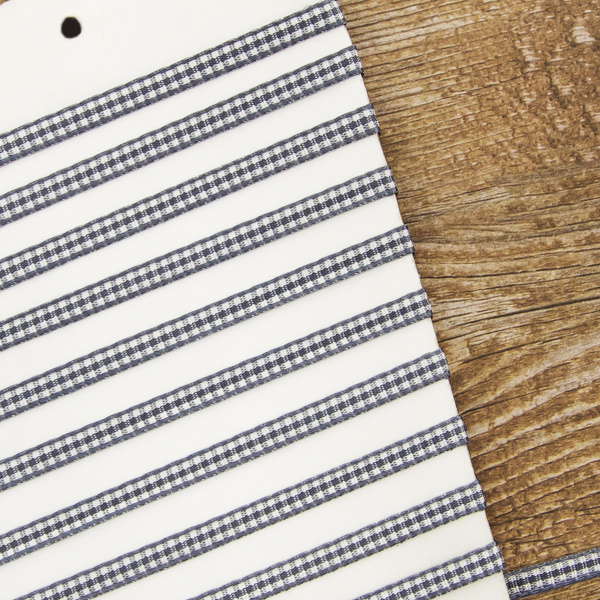 Лента с рисунком клетка SAFISA, 6 мм, 25 м, цвет 68, серый. Арт 466-06мм-68             