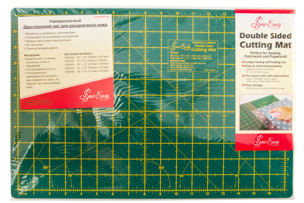 Мат для раскройного ножа двусторонний, миди, 457мм x 304мм, 18" x 12". Арт ER4092                  