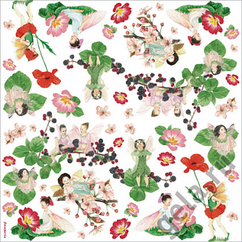 Салфетка рисовая "Цветочные феи". Арт DFT141                  