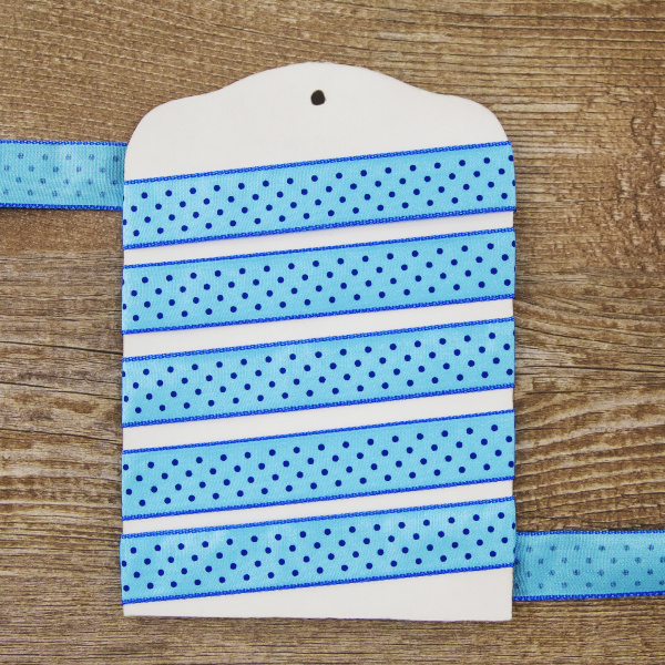 Лента с рисунком SAFISA, 15 мм, 15 м, цвет 16, бирюзовый. Арт 25314-15мм-16