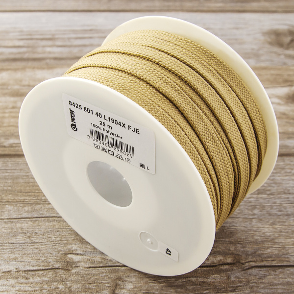 Шнур PEGA плоский, полиэстровый, цвет бежевый, 10 мм. Арт 842580140L1904