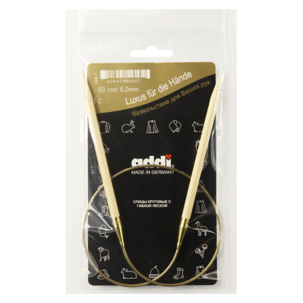 Спицы, круговые, бамбук addiNature BAMBOO №6, 60 см. Арт 555-7/6-60