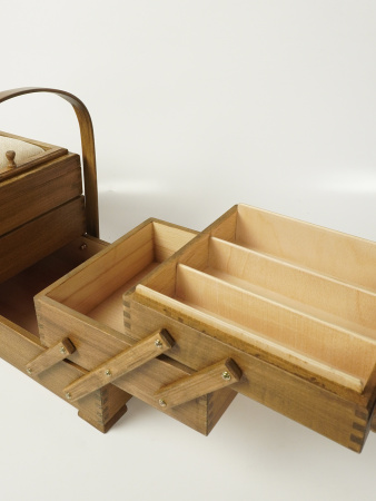 Шкатулка для рукоделия, бук, 3 этажа, коричневый. Арт 31/151/2                