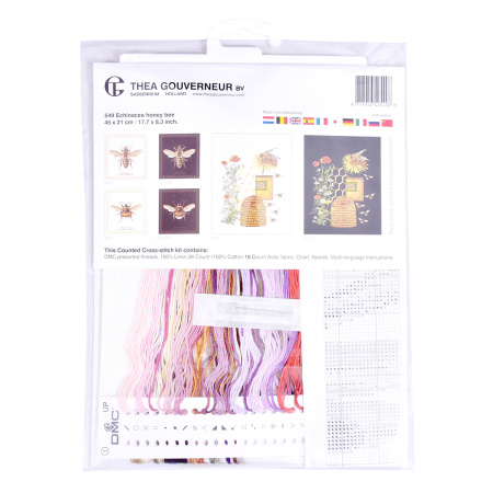 Набор для вышивания "Пчела на эхинацее", канва лен 36 ct. Арт 549