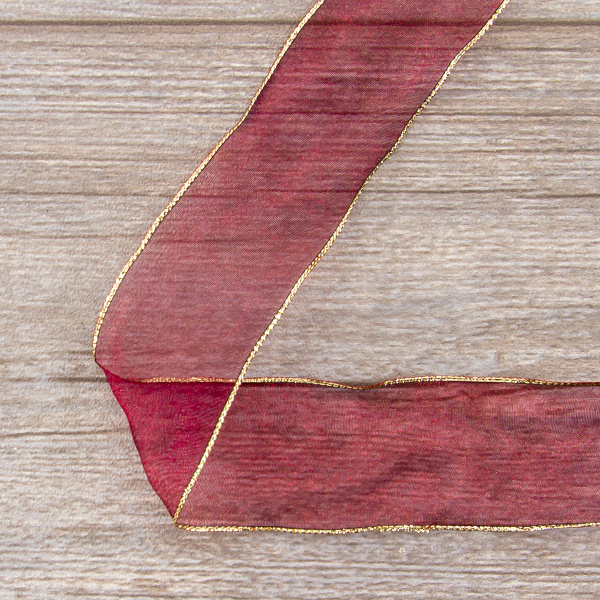 Лента органза "с памятью" SAFISA, 38 мм, 25 м цвет 1514, бордо. Арт 525-38мм-1514           