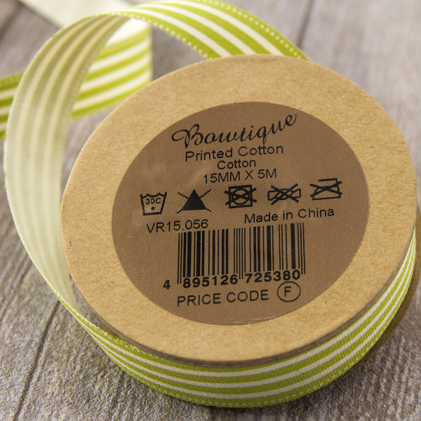 Лента хлопковая на картонной мини-катушке "Полоски". Арт VR15.056