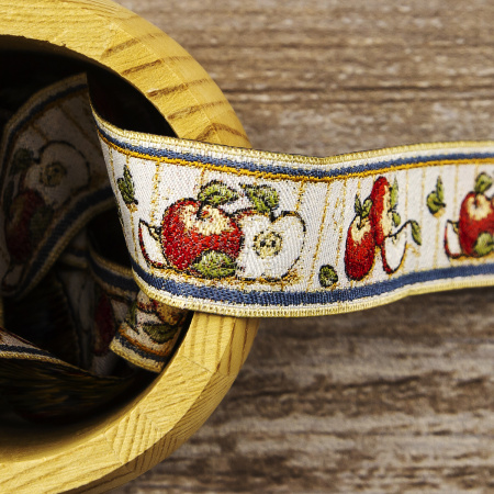 Лента жаккард SAFISA, 25 мм, 15 м, цвет 01. Арт 9217-25мм-01