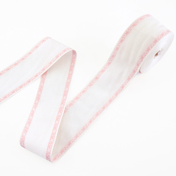 Лента канвовая с розовым кантом. Арт 1310/02                 