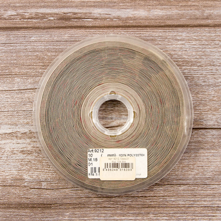 Лента жаккардовая с люрексом SAFISA, 10 мм, 15 м, цвет 01. Арт 9212-10мм-01