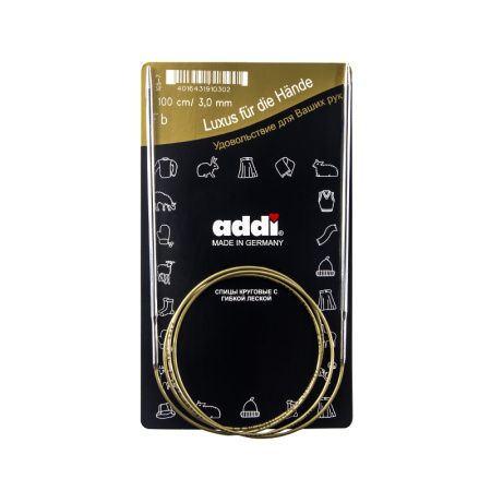 Спицы, круговые, супергладкие, addiClassic №3, 100 см. Арт 105-7/3-100