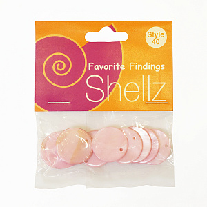 Подвеска "Shellz" Light Pink Round River Shell Dangles